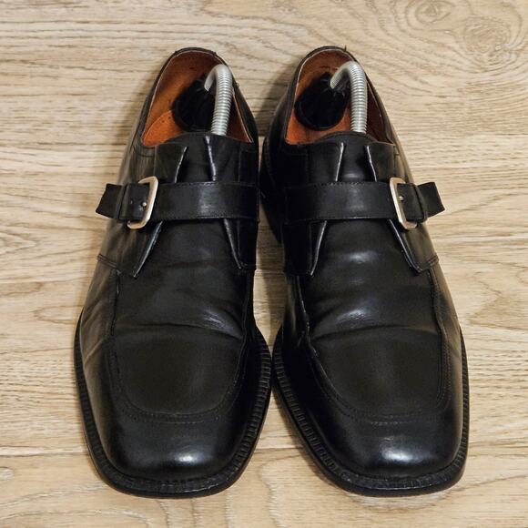Brass Boot Monk Strap Black Leather Dress Shoes Mens Size 11 main image 6